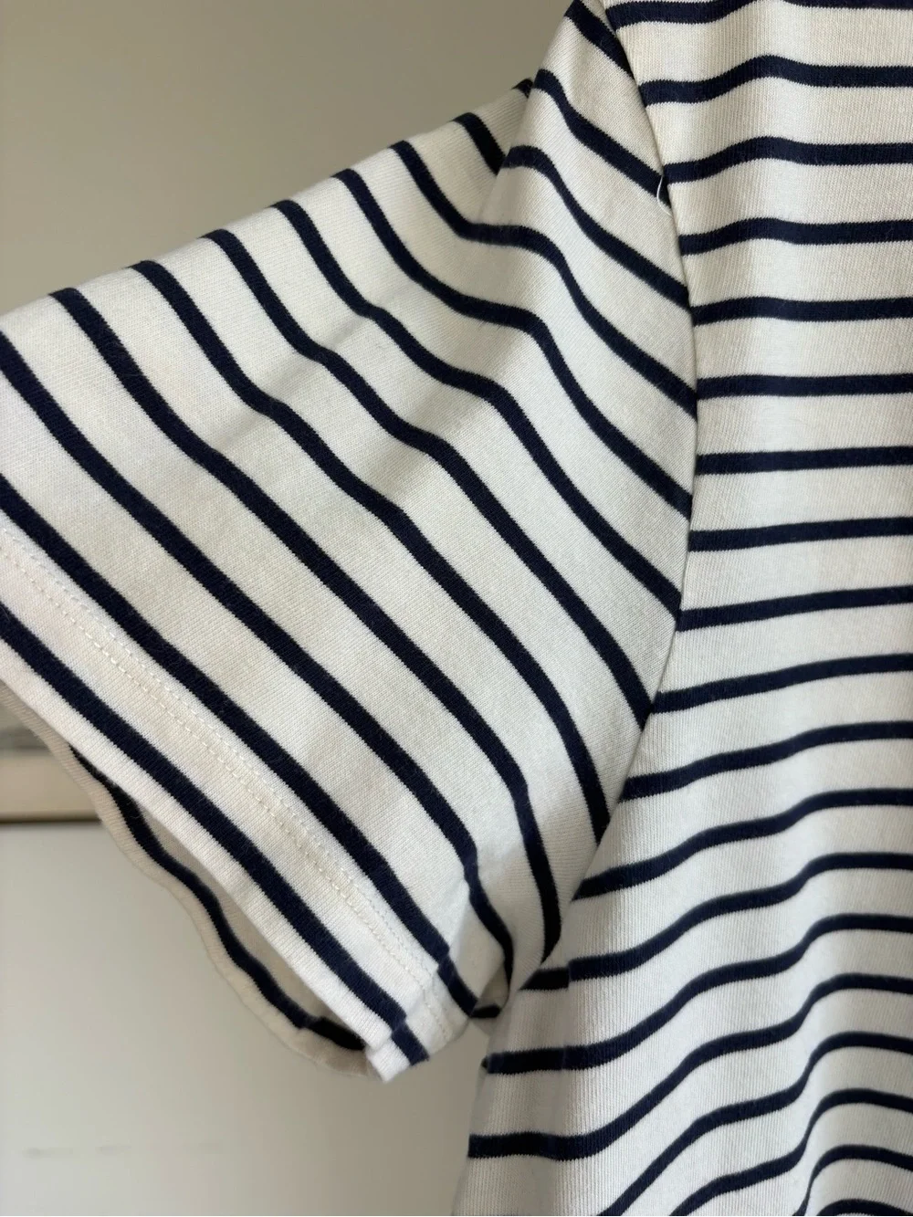 J.Crew Oversized Striped T-Shirt XL White Navy 100% Cotton Relaxed Fit